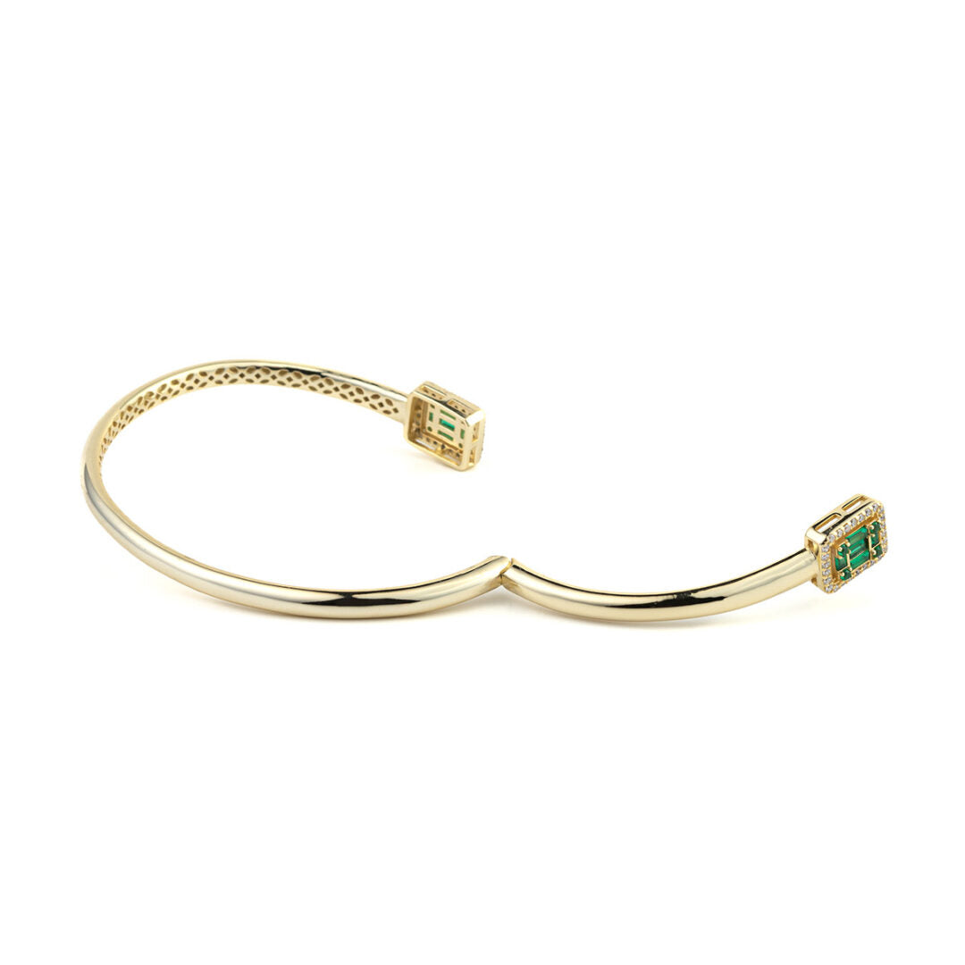 Green Cubic Zirconia Adjustable Bracelet