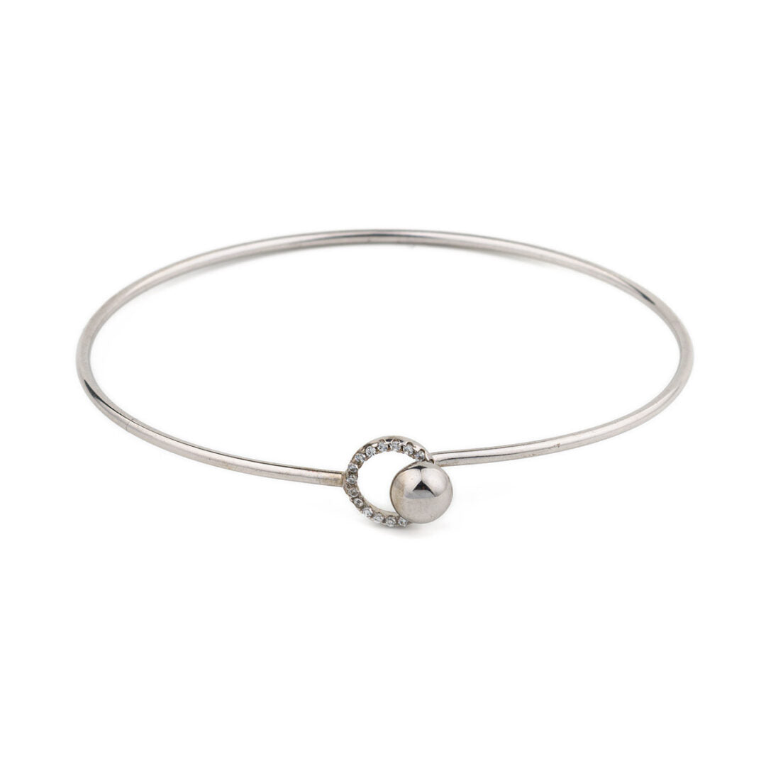 Minimal Circle Bangle Bracelet – 925 Sterling Silver and Gold Plated
