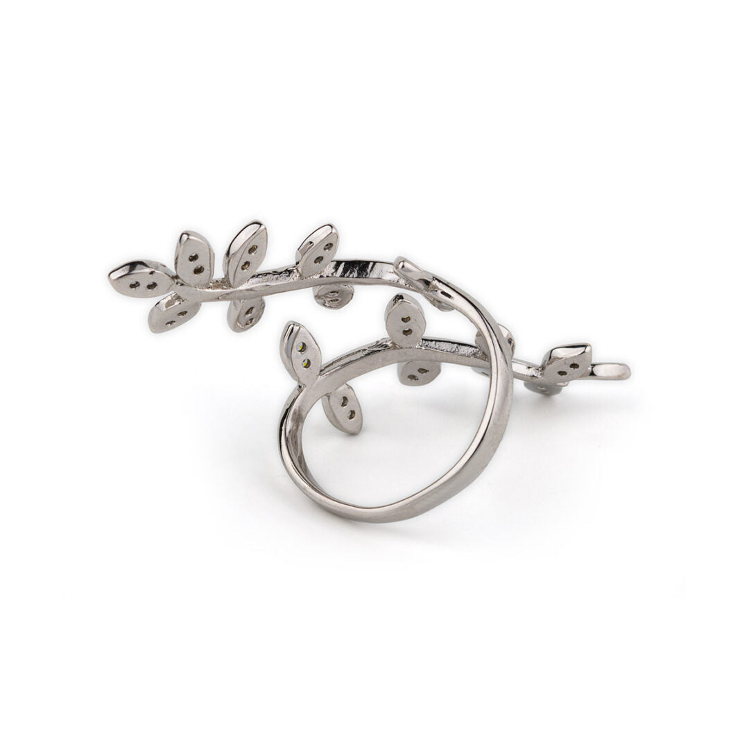 Olive Leaf Branch Ring - 925 Sterling Silver