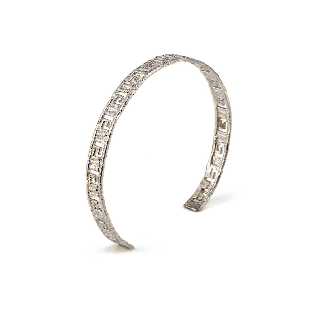 Meander Cuff Silver Bracelet