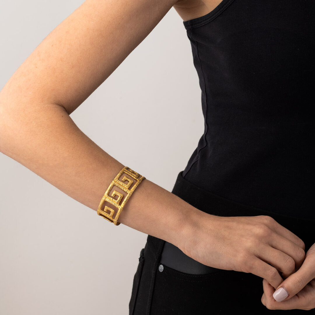 Βραχιόλι Χειροπέδα με Μαίανδρο- Ασήμι 925