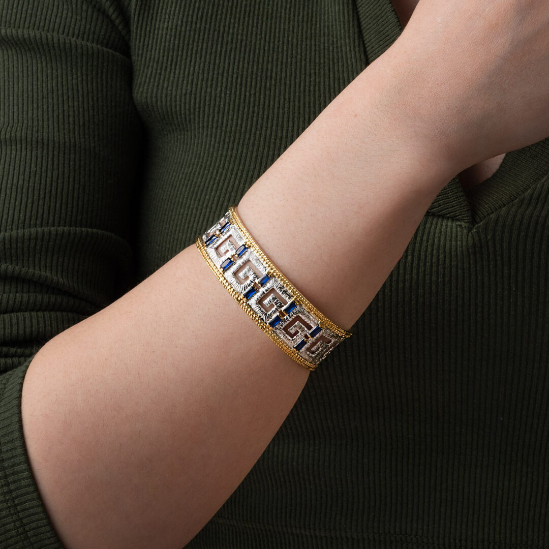 Greek Key Lace Cuff Bracelet