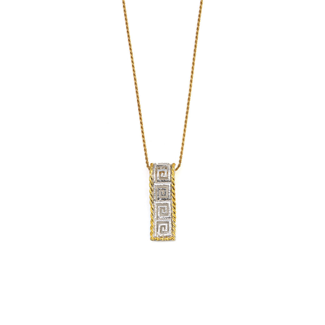Greek Key Meander Lace Pendant
