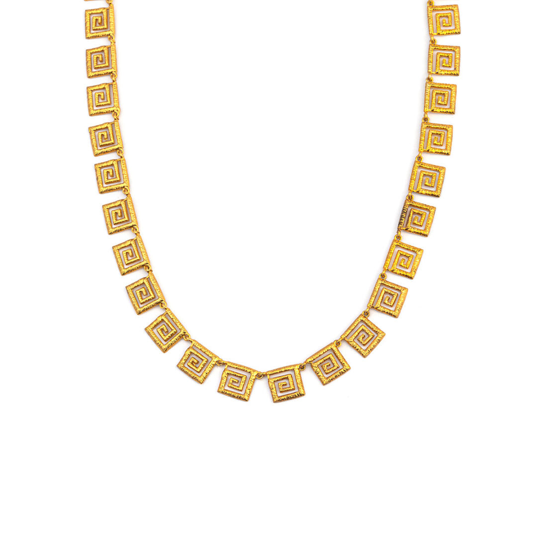 Greek Key Meander Lace Necklace
