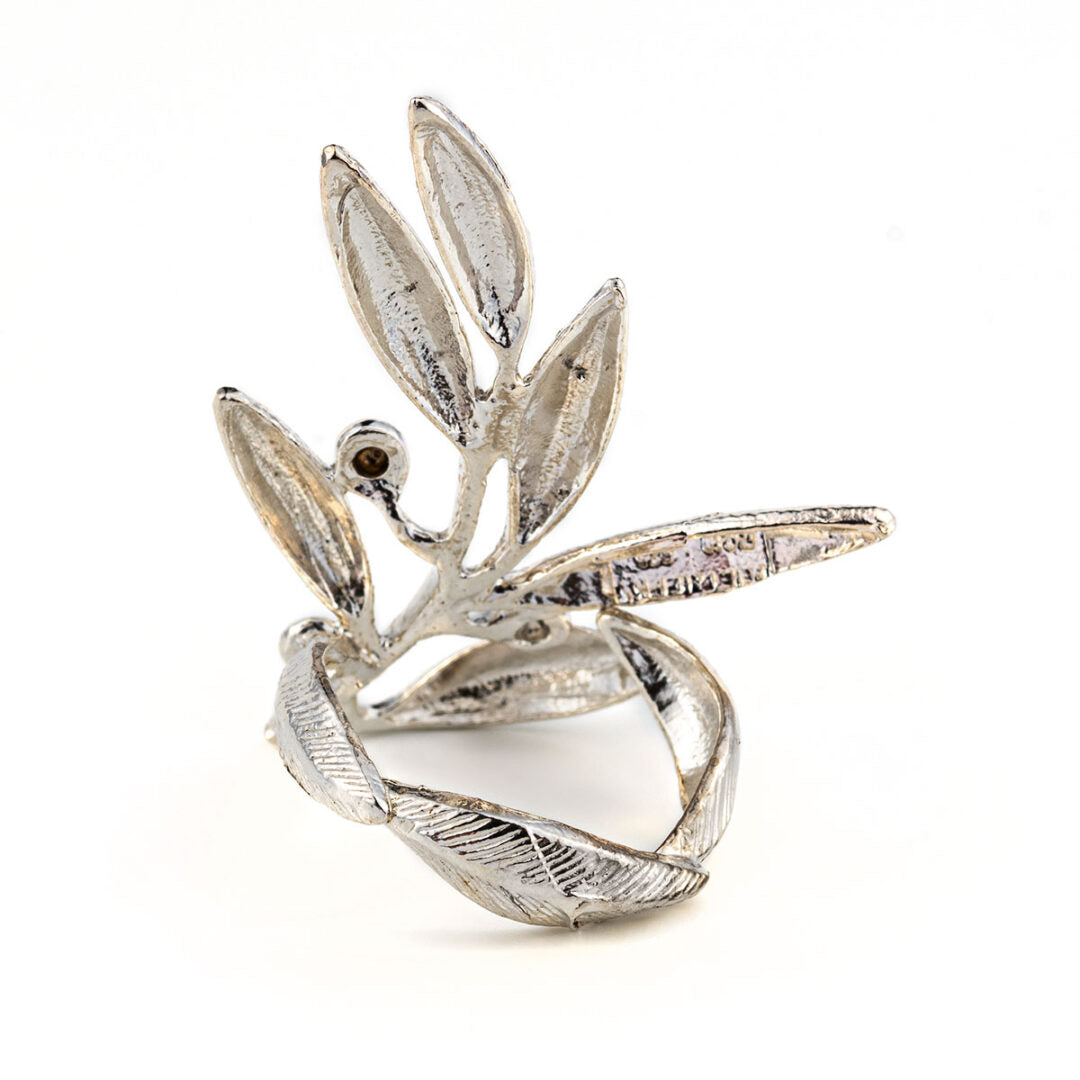 Ancient Greek Ring with olive leaves - Sterling Silver