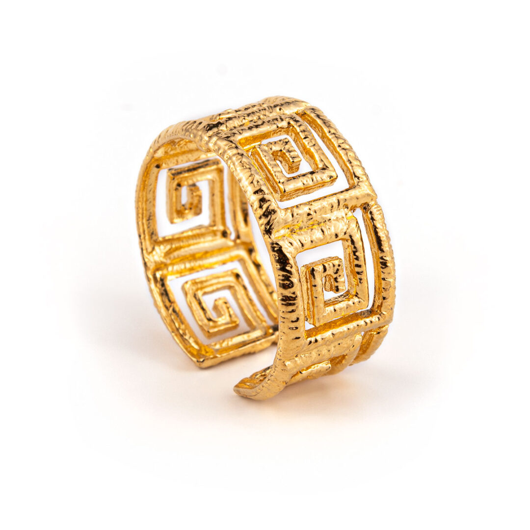 Meander Ring - 925 Sterling Silver and Gold Plated