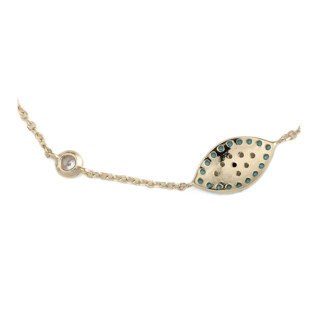 Eye Turquoise Zircon Bracelet - 9K Gold