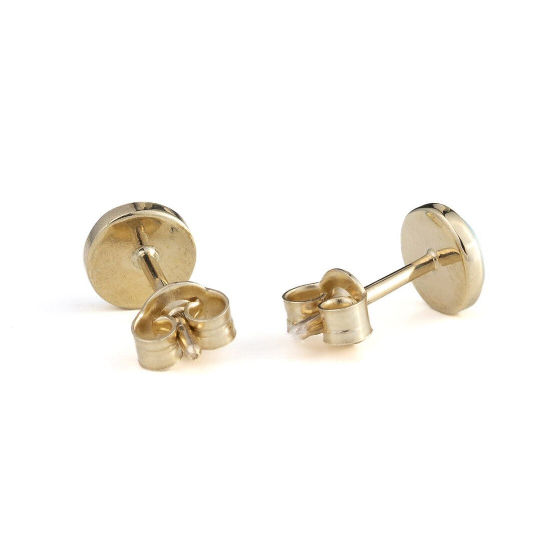 Round Eye Stud Earrings – 9K Gold