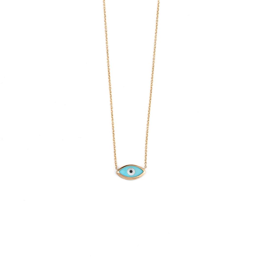 Evil Eye Gold Necklace - 9K