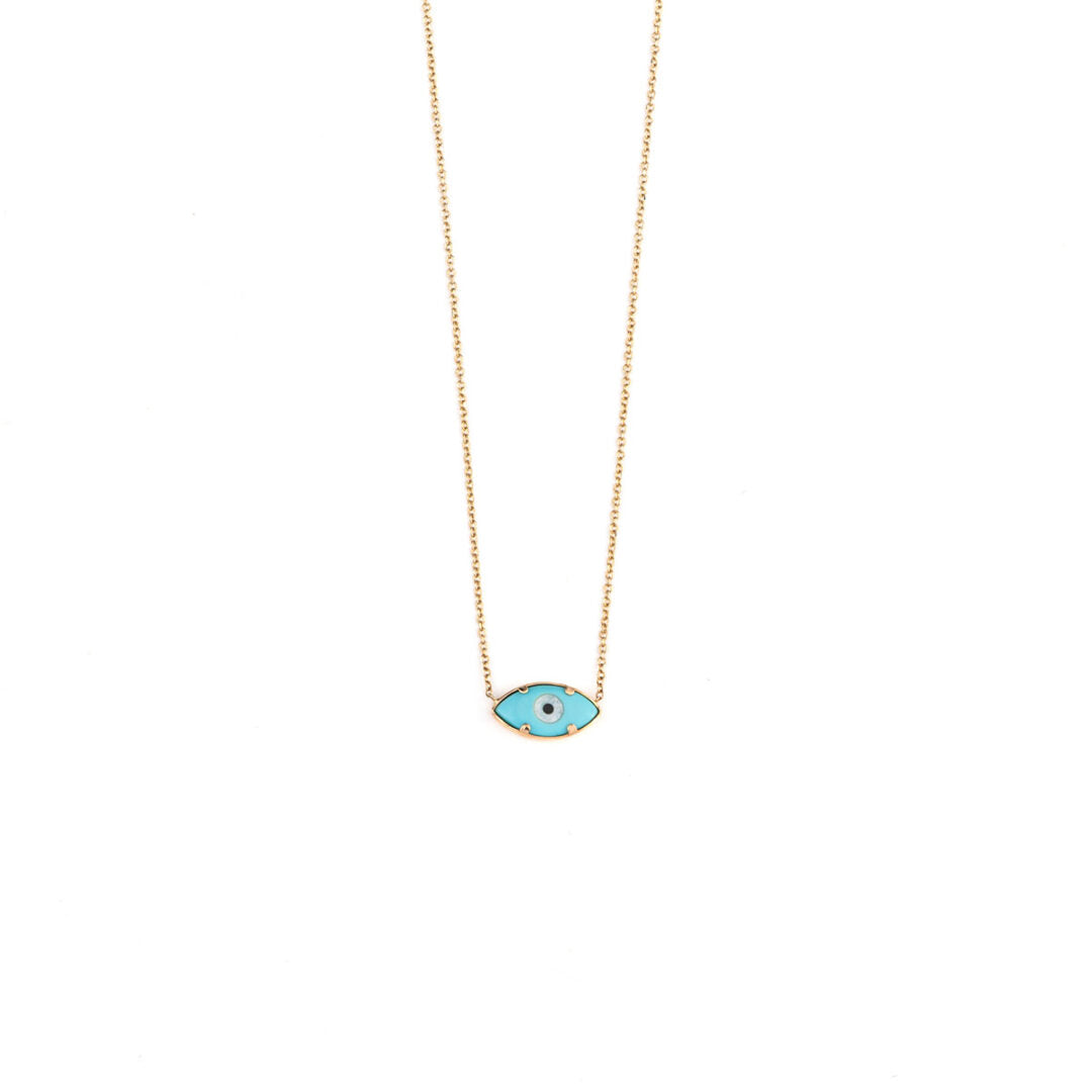 Evil Eye Gold Necklace - 9K