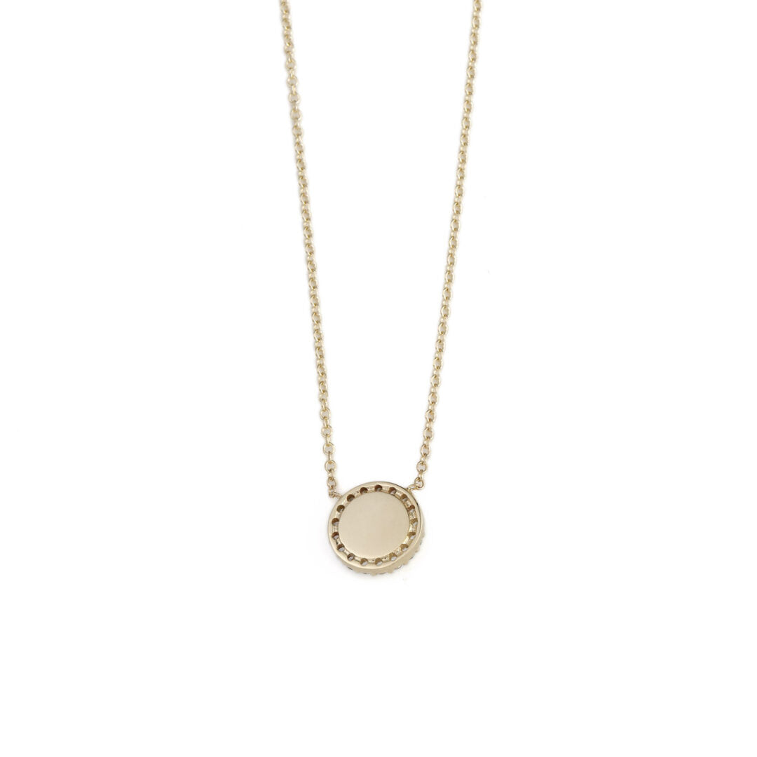 Round Eye Necklace – 9K Gold and Zircon