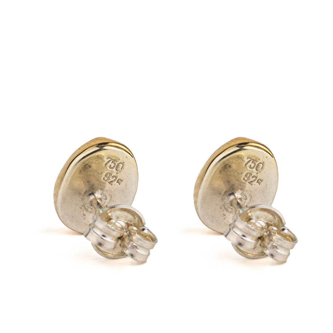 Aqua Marine Stud Earrings – 18K Gold 925 Sterling Silver