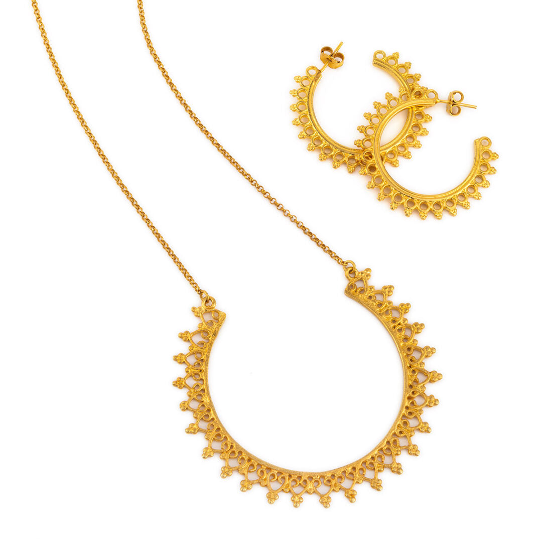 Sterling Silver Gold Plated Hoops Earrings