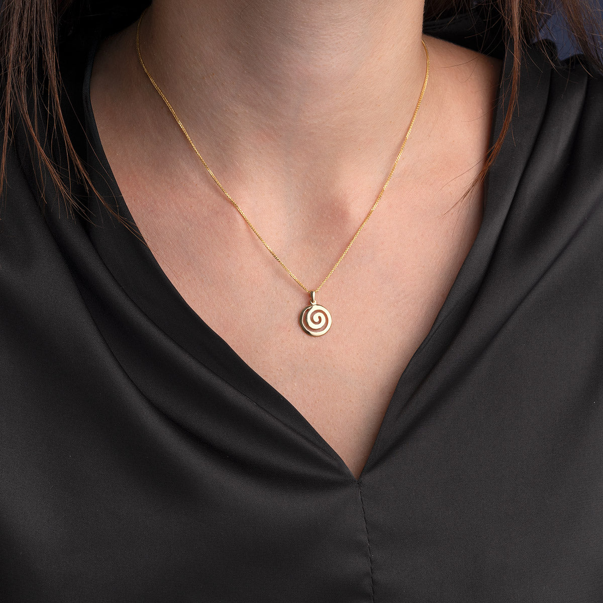 Spiral Pendant in 14K Gold