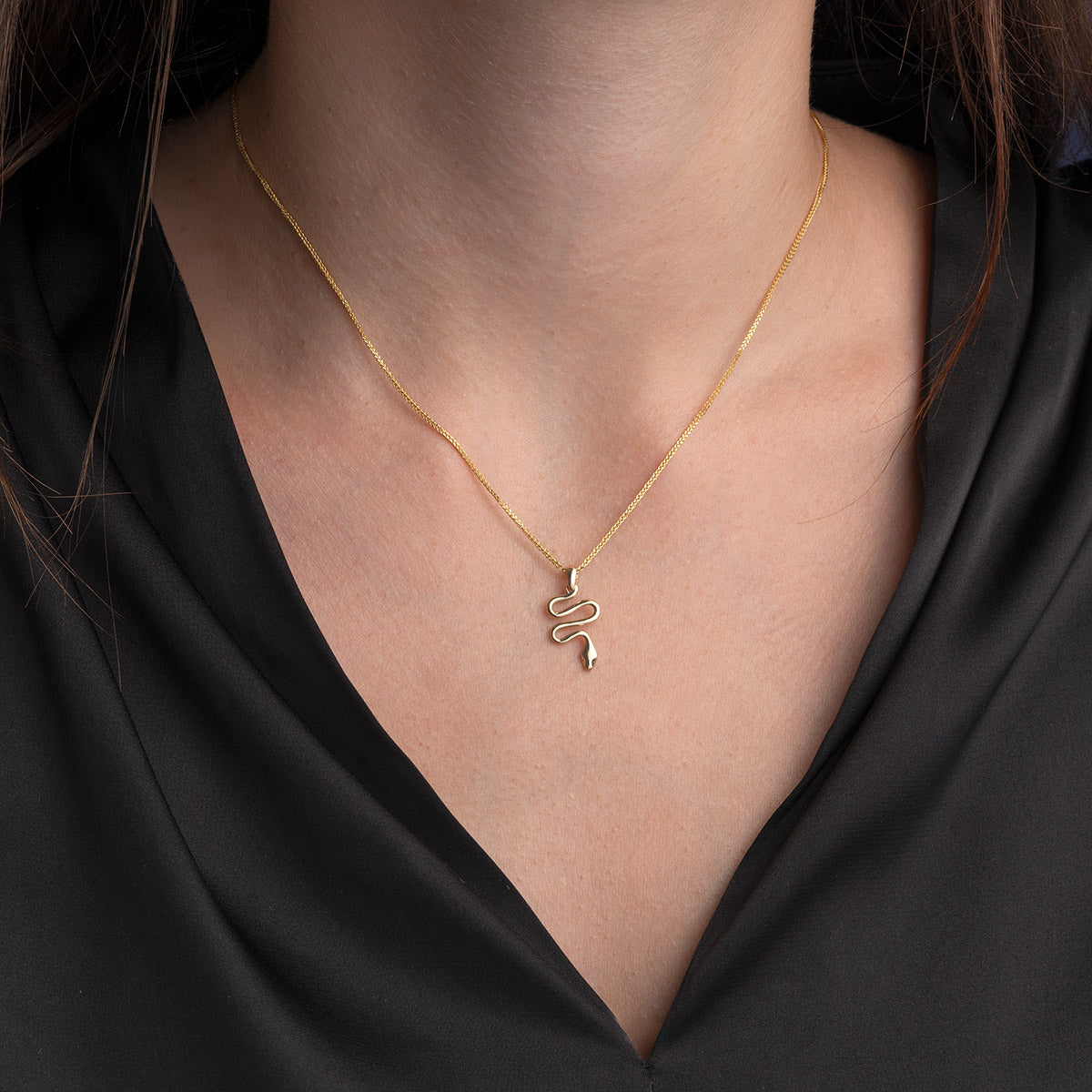 Gold Serpent Pendant - 14K