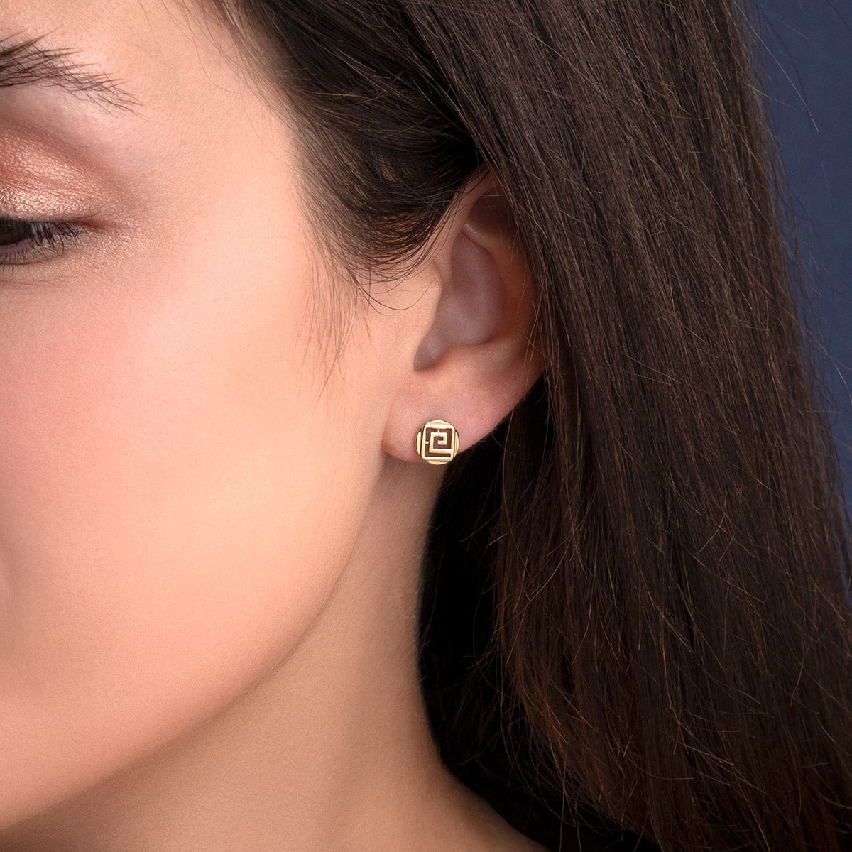 Meander Stud Earrings - 14K Gold