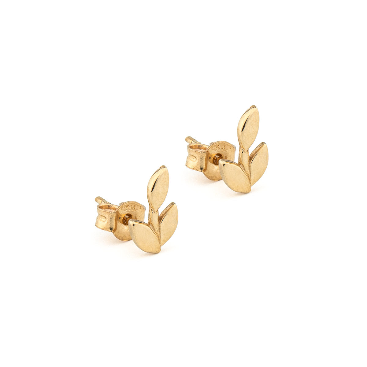 Gold Leaf Earrings - Dainty Studs