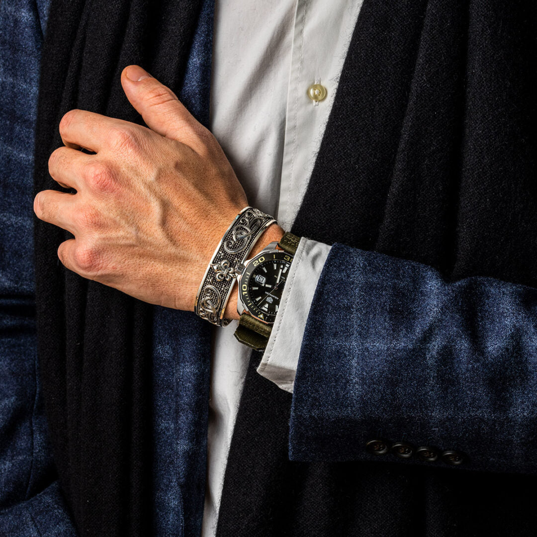 Βραχιόλι Fleur De Lis Cuff – Ασήμι 925 Κόσμημα Yianni