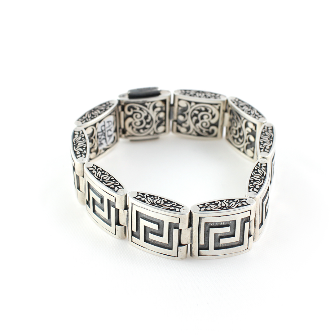 Meander Link Bracelet – 925 Sterling Silver – Yianni Jewelry