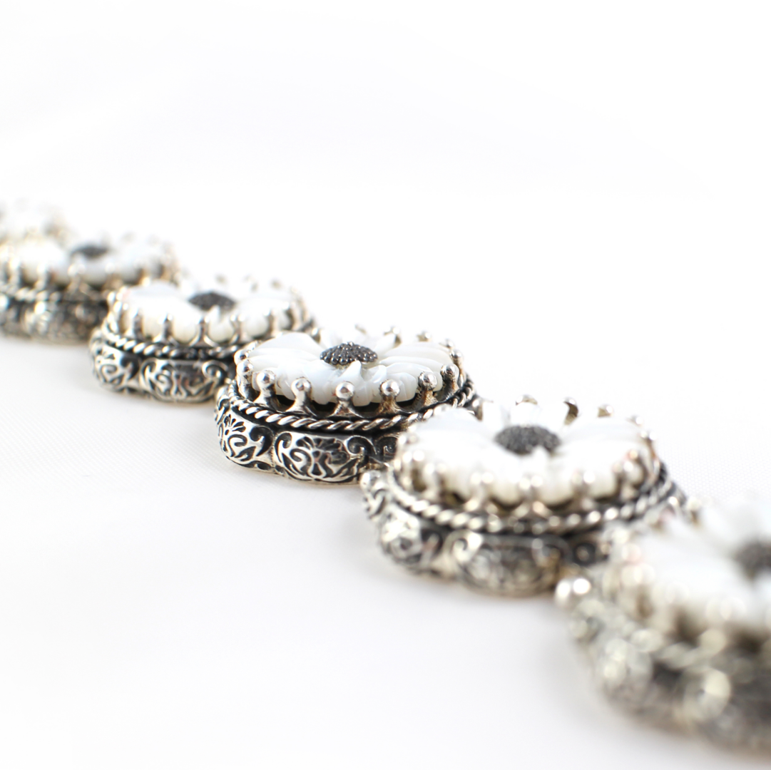 Byzantine Mother Of Pearl Bracelet  – Sterling Silver Yianni Jewelry