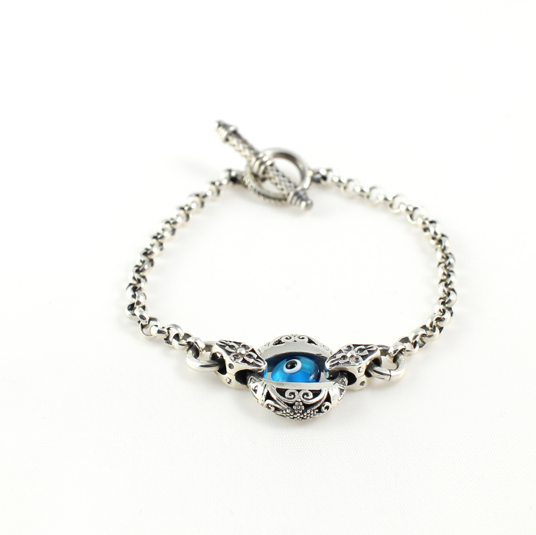 Good Luck Eye Charm Bracelet – Sterling Silver Yianni Jewelry