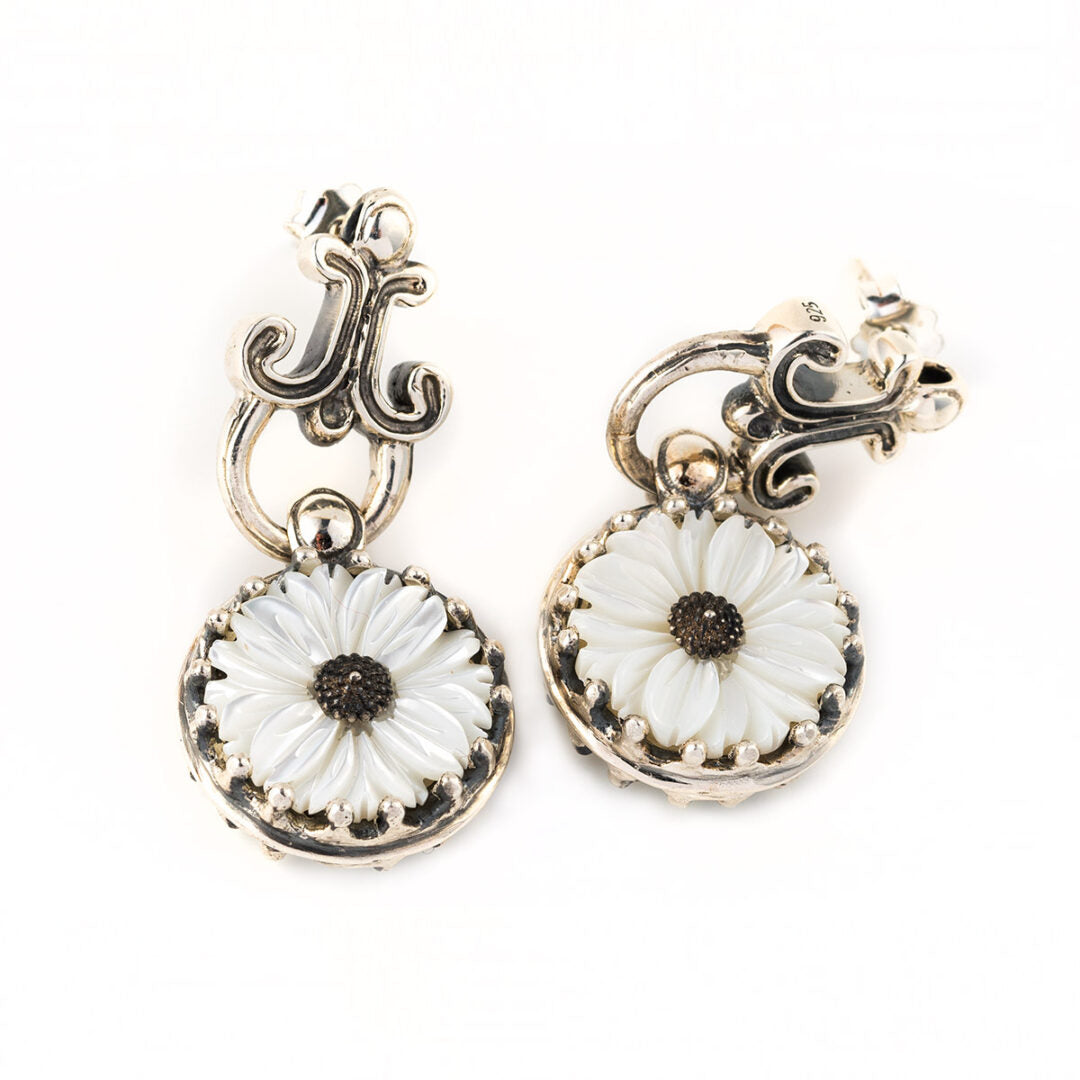 Σκουλαρίκια Βυζαντινά Mother of Pearl - Yianni Jewelry