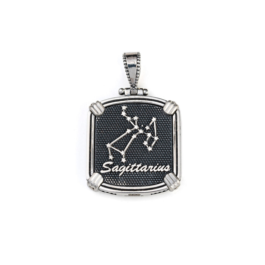 Reversible Zodiac Pendant - 925 Sterling Silver