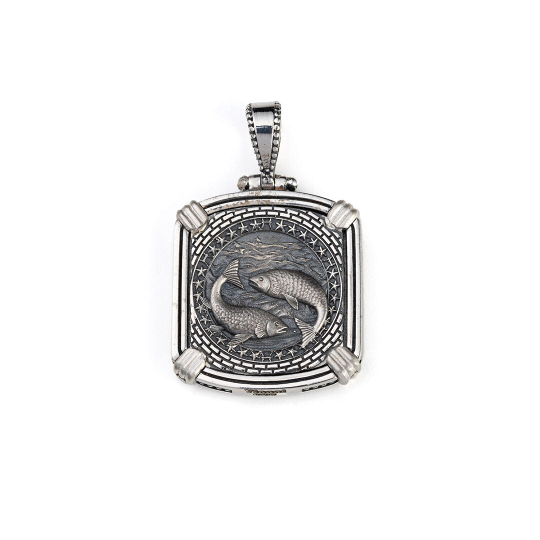 Reversible Zodiac Pendant - 925 Sterling Silver