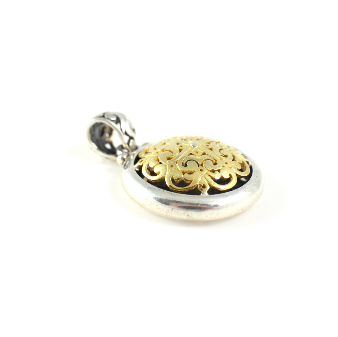 Gold plated Round Pendant - Yianni Jewelry
