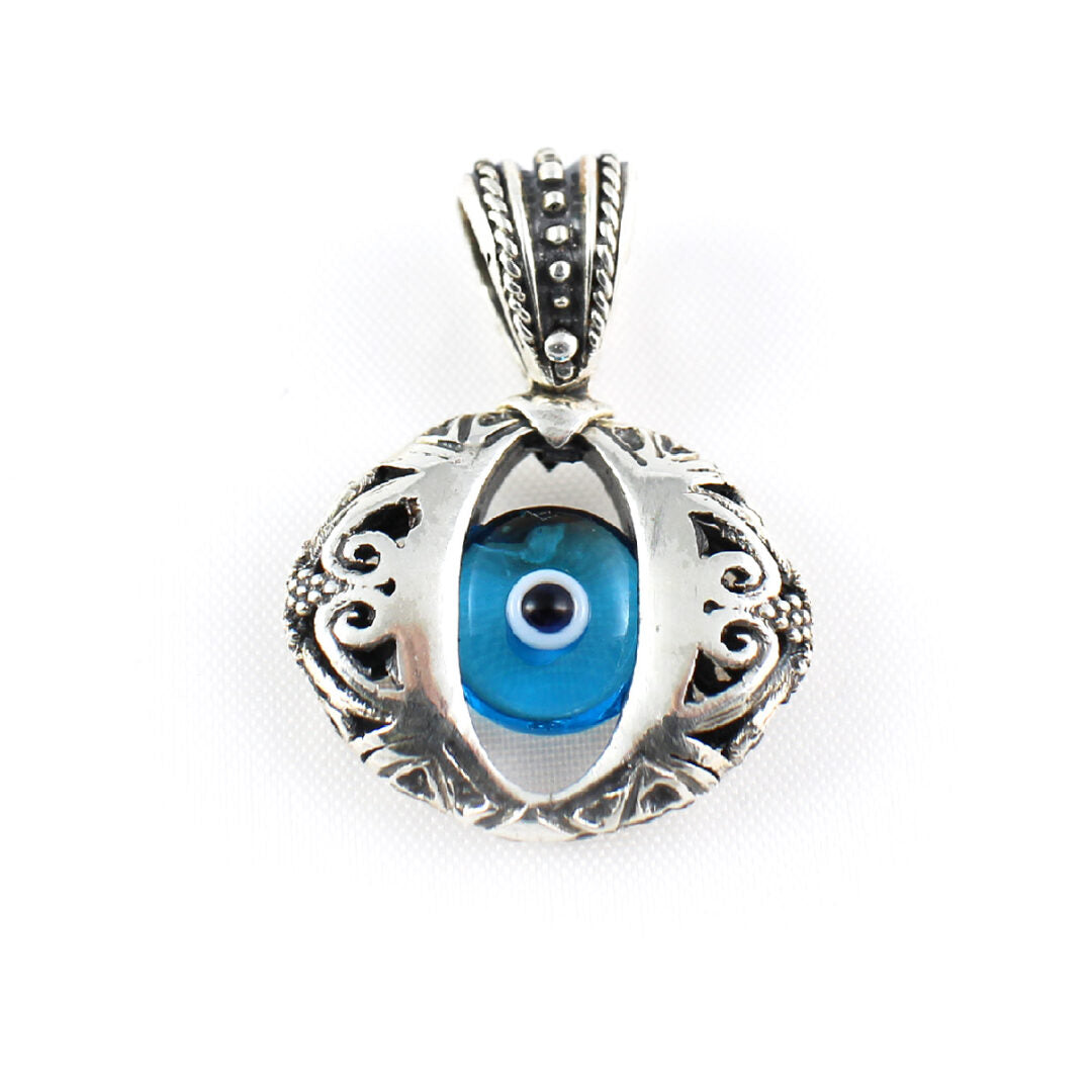 Byzantine Evil Eye Pendant - 925 Sterling Silver Yianni Jewelry