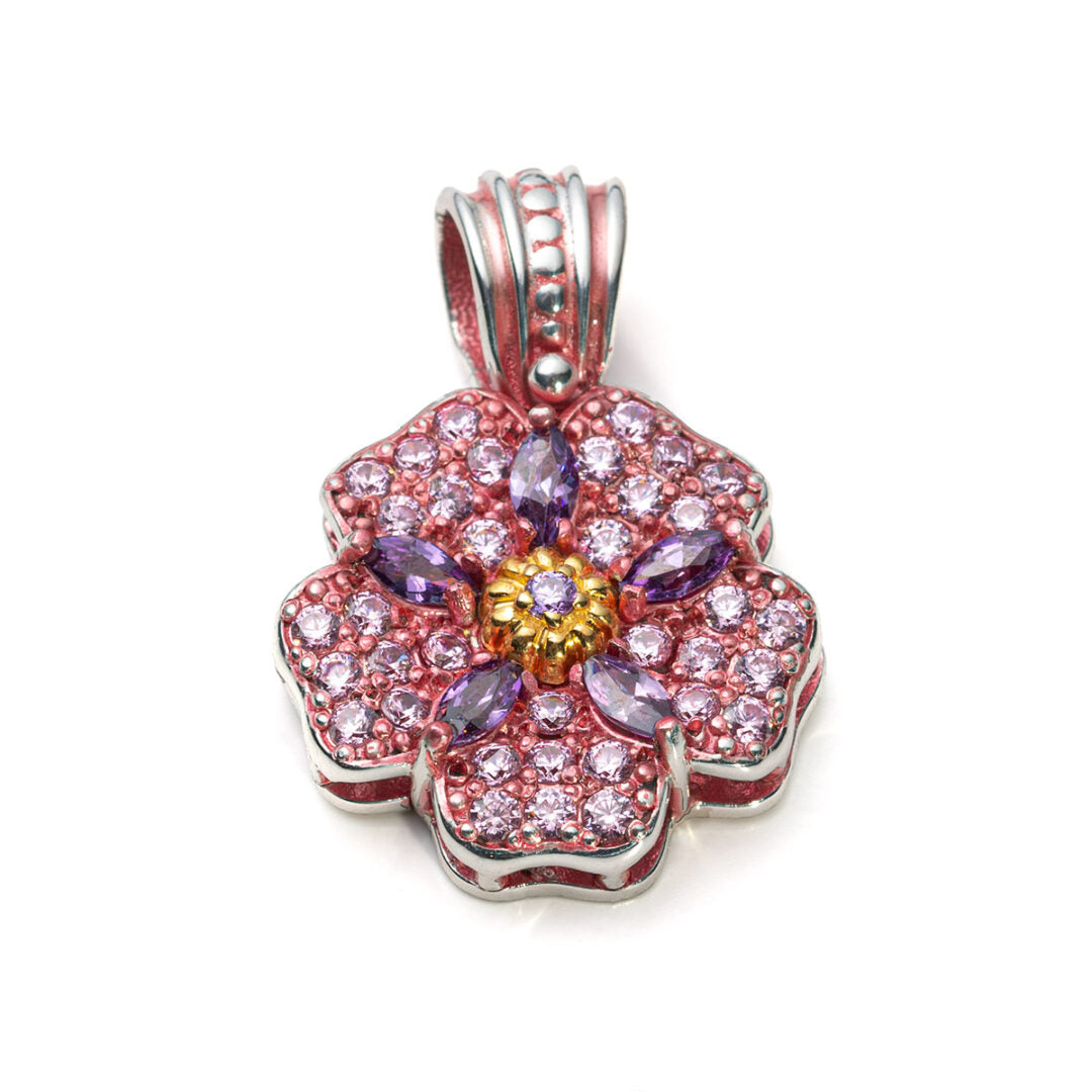 Flower Pendant with Crystals