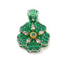 Flower Pendant with Crystals — Green