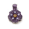 Flower Pendant with Crystals — Purple