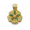 Flower Pendant with Crystals — Yellow