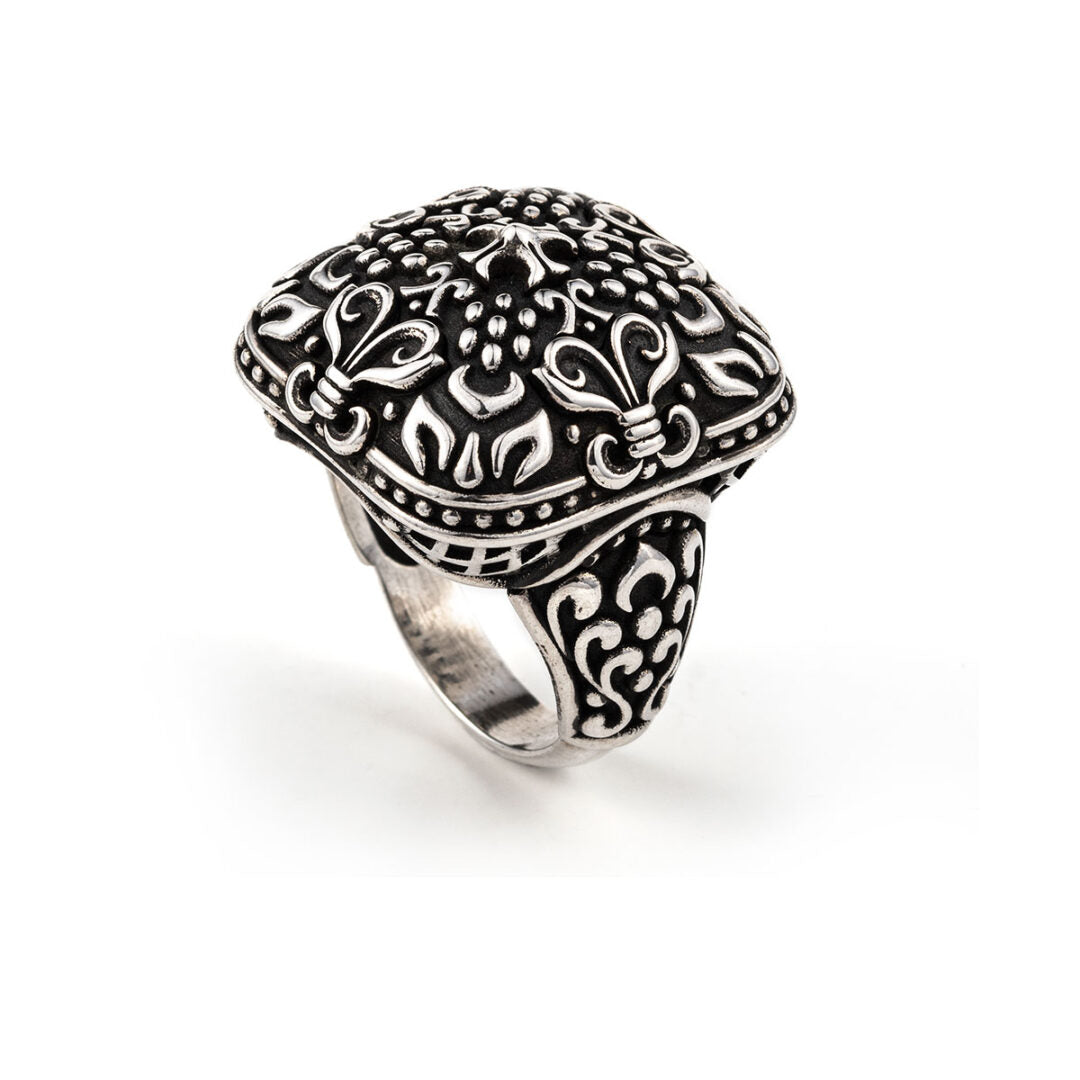 Byzantine Ring with Cross Sterling Silver - Yianni Jewelry