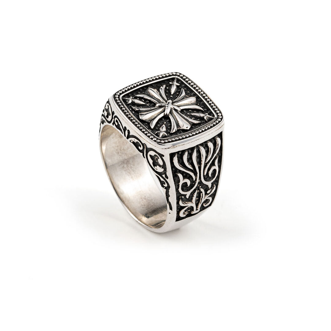 Cross Ring Sterling Silver- Yianni Jewelry