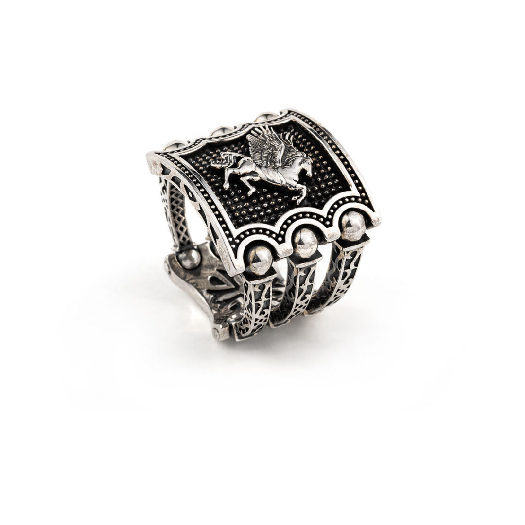 Pegasus Ring Sterling Silver - Yianni Jewelry
