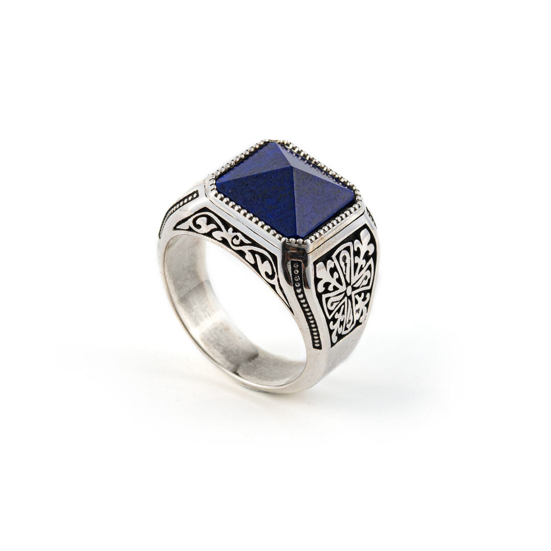 Δαχτυλίδι με Λάπις από Ασήμι 925 - Yianni Jewelry
