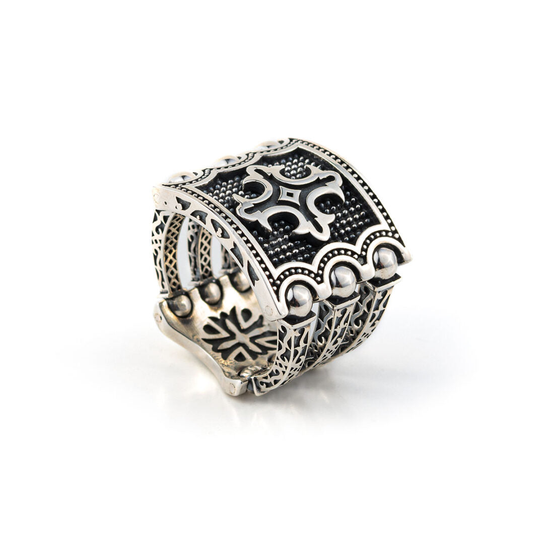 Byzantine Cross Ring Sterling Silver - Yianni Jewelry