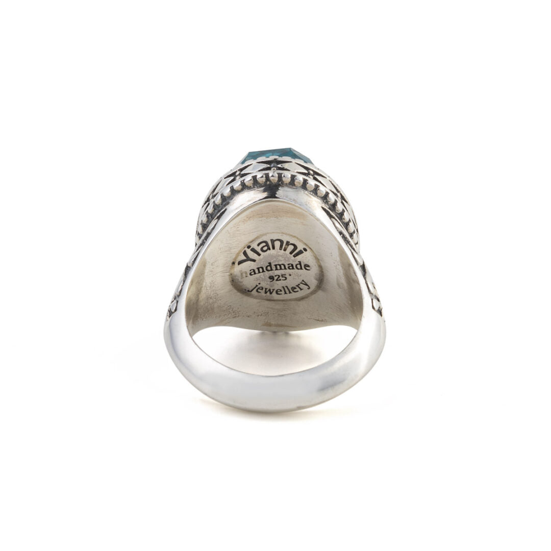 Amazonite Oval Ring Sterling Silver - Yianni Jewelry