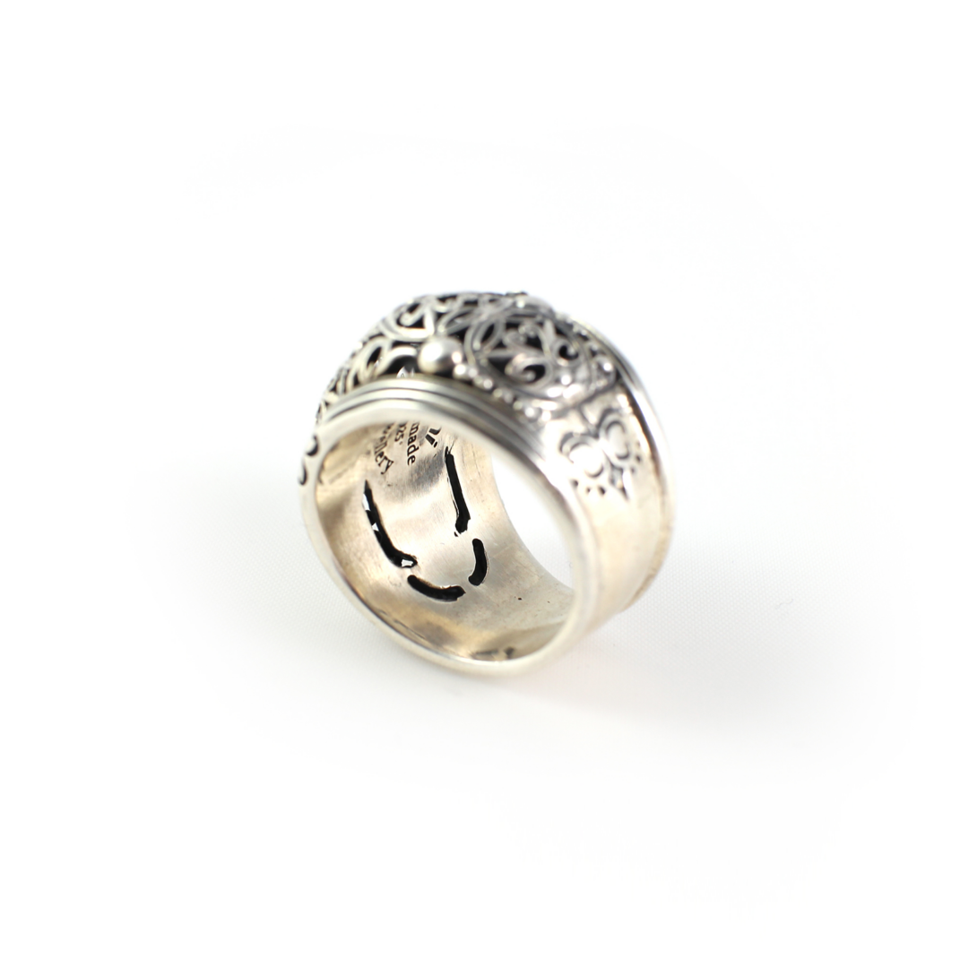 Round Floral Ring - Sterling Silver Yianni Jewelry
