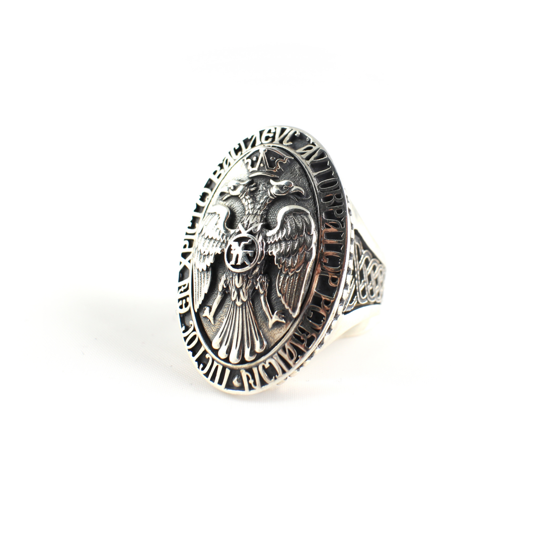 Δαχτυλίδι Βυζαντινό με Αετό από Ασήμι 925 - Yianni Jewelry
