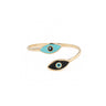 14k Gold Open Evil Eye Ring with enamel — Black