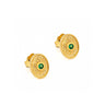 Byzantine Mini Oval Earrings with Zircon — Green