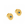 Byzantine Mini Oval Earrings with Zircon — Blue
