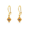 Byzantine Rhombus Earrings with Zircon — Blue