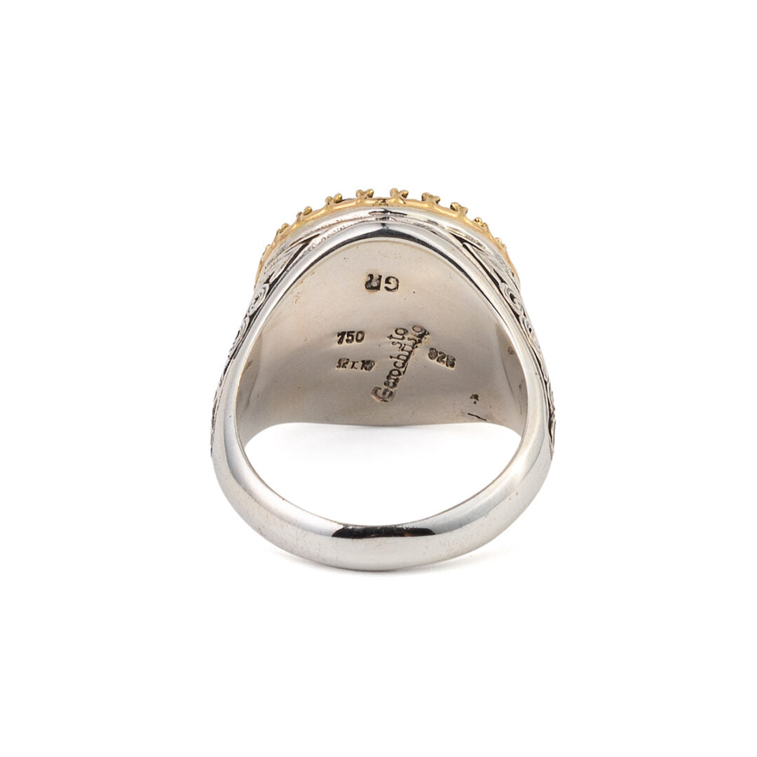 Medusa ring in 18K Gold and sterling silver