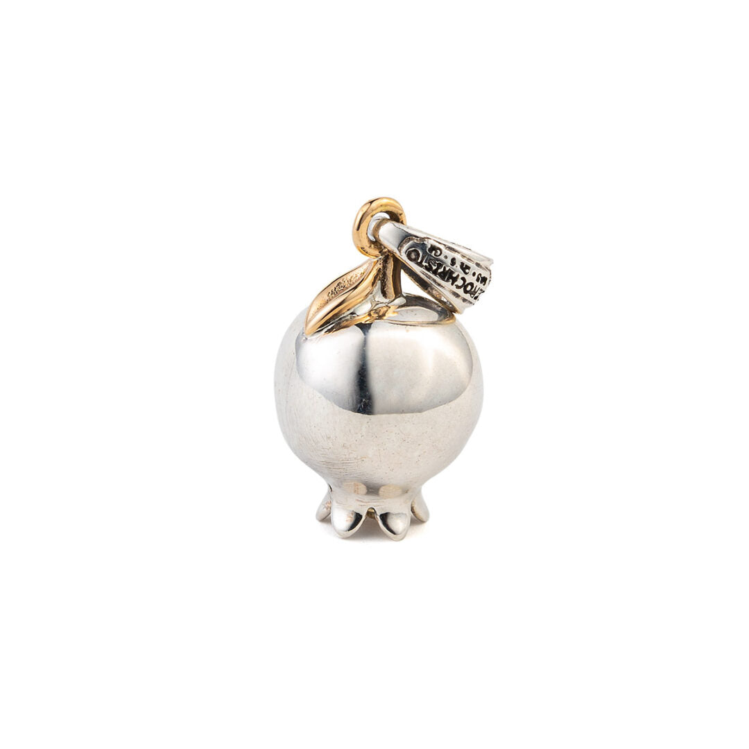 Pomegranate Pendant in 18K Gold and Sterling Silver with Rubies