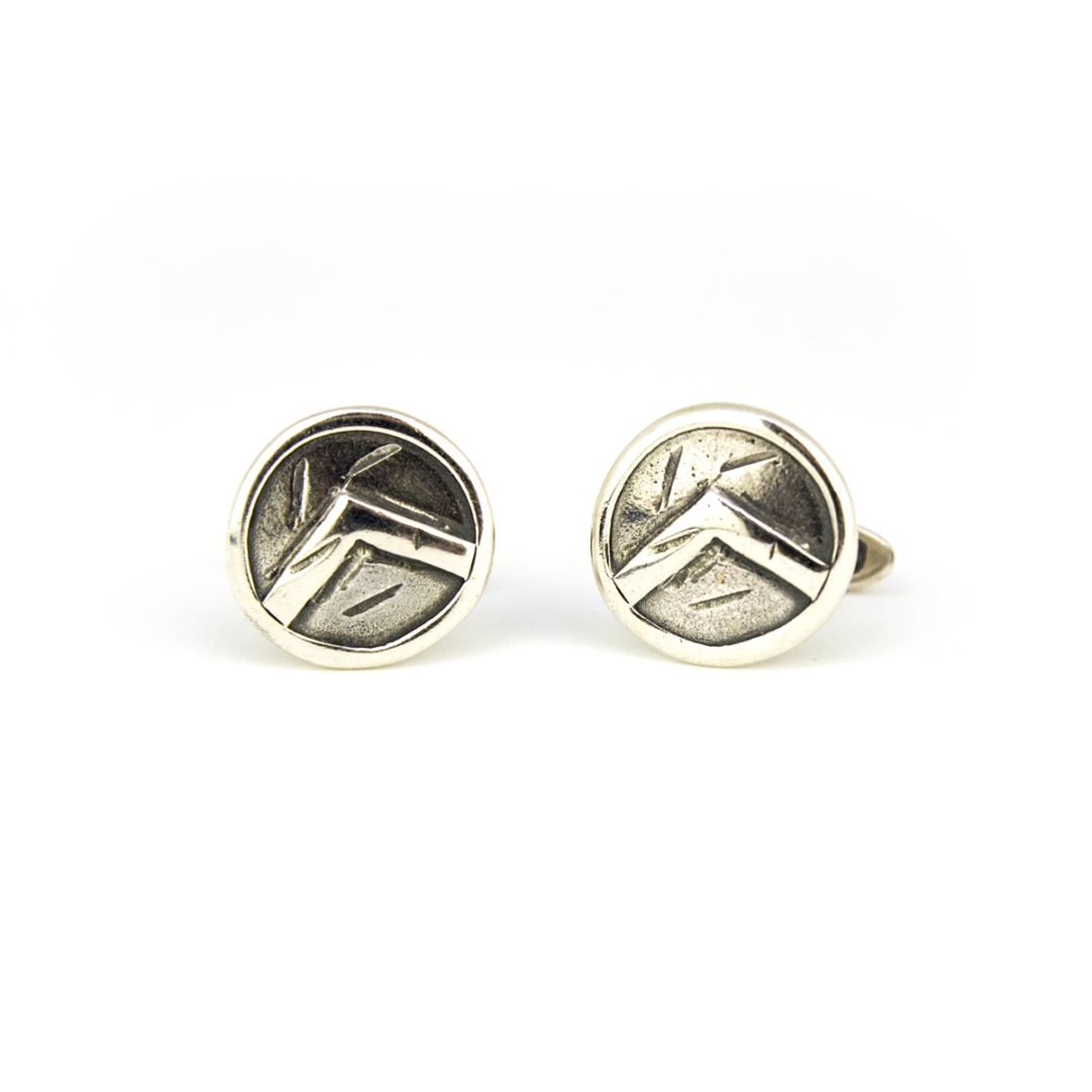 Spartan Shield Cufflinks - 925 Sterling Silver