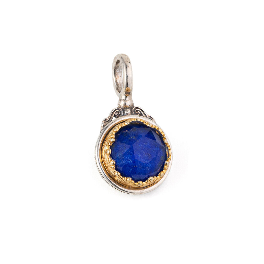 Gerochristo - Iris Round Pendant in Sterling Silver with Gemstone